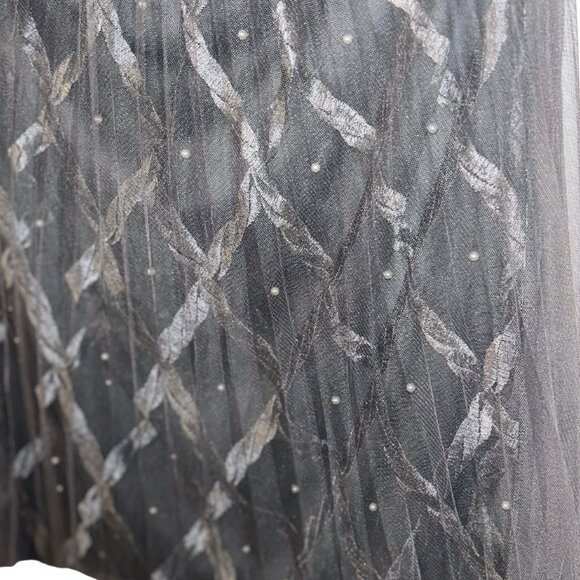 Silver &Gray Skirt w/ faux pearls- XL - New with tags - BACK side has no pearls - Picture 4 of 9